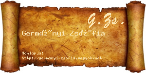 Germányi Zsófia névjegykártya